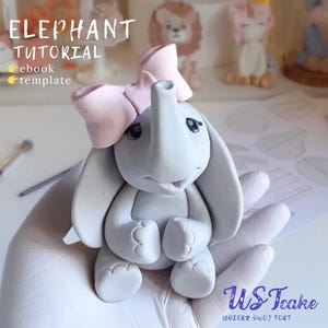 Little Elephant - tutorial na topper na tort. Szczegółowe tutoriale z szablonami, fondantem cukrowym. Tort dżunglowy dla dzieci.