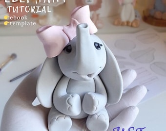 Little Elephant - tutorial na topper na tort. Szczegółowe tutoriale z szablonami, fondantem cukrowym. Tort dżunglowy dla dzieci.