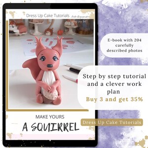 Squirrel cake topper tutorial - make a sugar paste figurine that will decorate an autumn cake for a child&#39;s birthday. E-book with template.