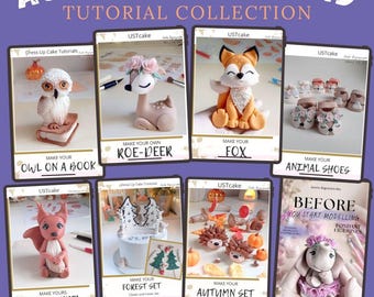 Autumn Woodland Fondant Tutorial Collection – Animals, Cake Toppers & Decorations. Beginner Friendly