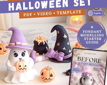 Halloween Fondant Cake Topper Tutorial Set + Fondant Modelling Starter Guide