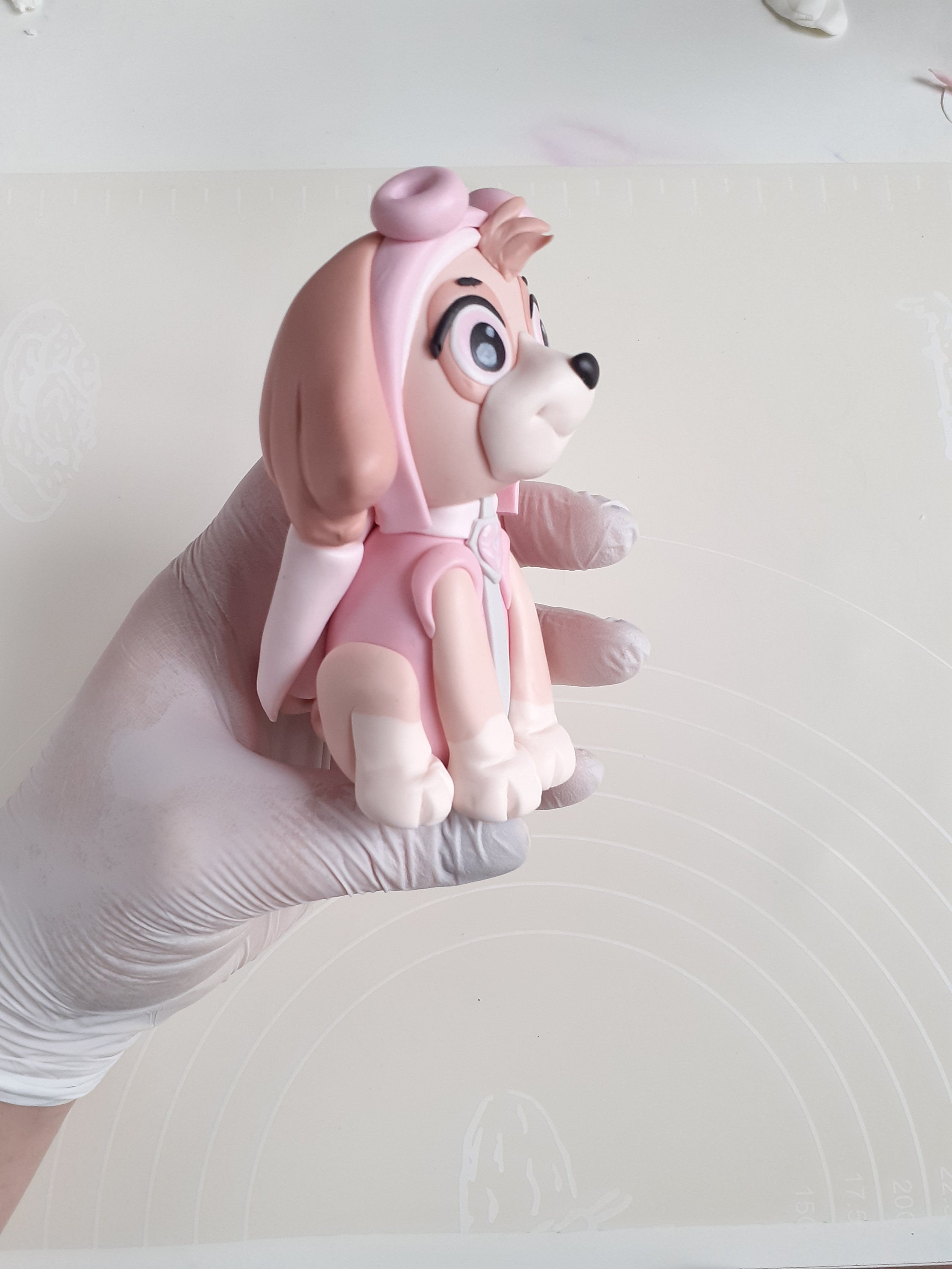 Pink Puppy Cake Topper Tutorial With Template. Detailed Tutorial, Sugarpaste Fondant Cake Topper ...