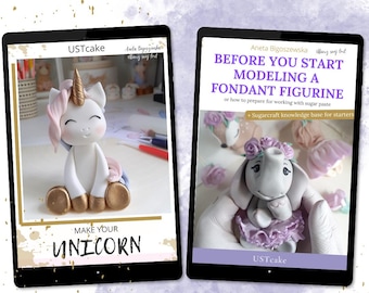 Sugarcraft set - Unicorn cake topper video tutorial with template + Everything you need to know before you start creating a fondant figurine