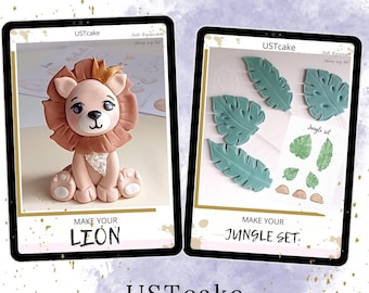 フォンダンライオン＆ジャングルケーキトッパーの作り方（デジタルダウンロード）