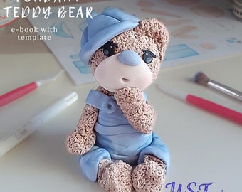 フォンダンテディベアケーキトッパーの作り方（テンプレート付き）（デジタルダウンロード）