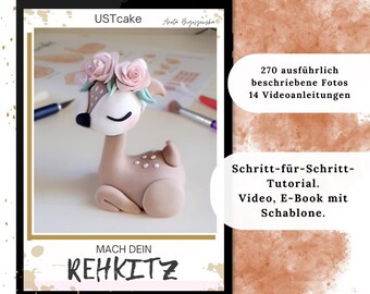 Tutorial de fondant para un rehkitz con rosenkranz hecho a mano. Videotutorial para una conversión de tortillas.