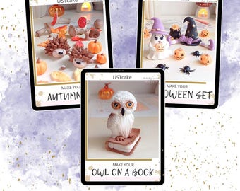 フォンダンで作るハロウィンケーキのデコレーションチュートリアル：フクロウ、魔女、ゴースト（電子書籍＆動画）