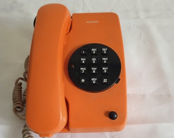 Works Vintage telefoon oranje, vaste telefoon met knoppen, vintage handmatige telefoon oranje telefoon, gimbal, kleuren beschikbaar,