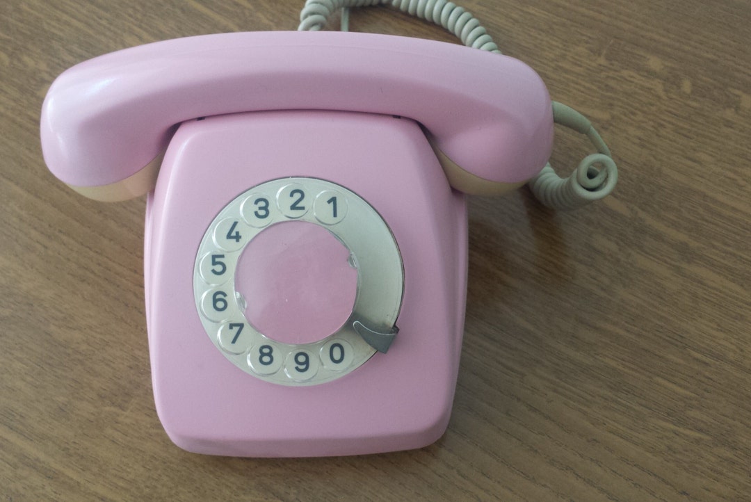 Works Pink Vintage Retro Telephone, Pink Dial Phone, Pink Phone ...
