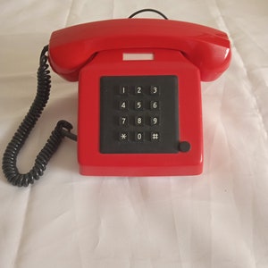 Working Vintage Landline Telephone Red Telephone, Red Telephone, Red Telephone, Landline Telephone Bakelite Desk Telephone. Colors available