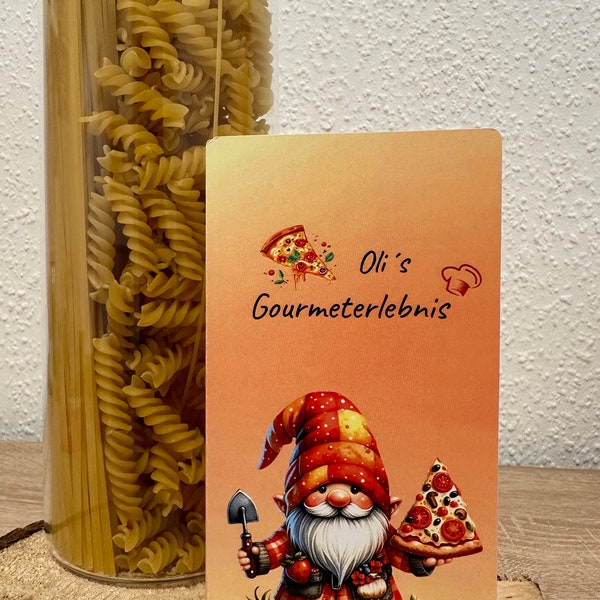 Gourmeterlebnis/ 3er Klappkarte/ Gnome / Wichtel / passend für A6 Binder