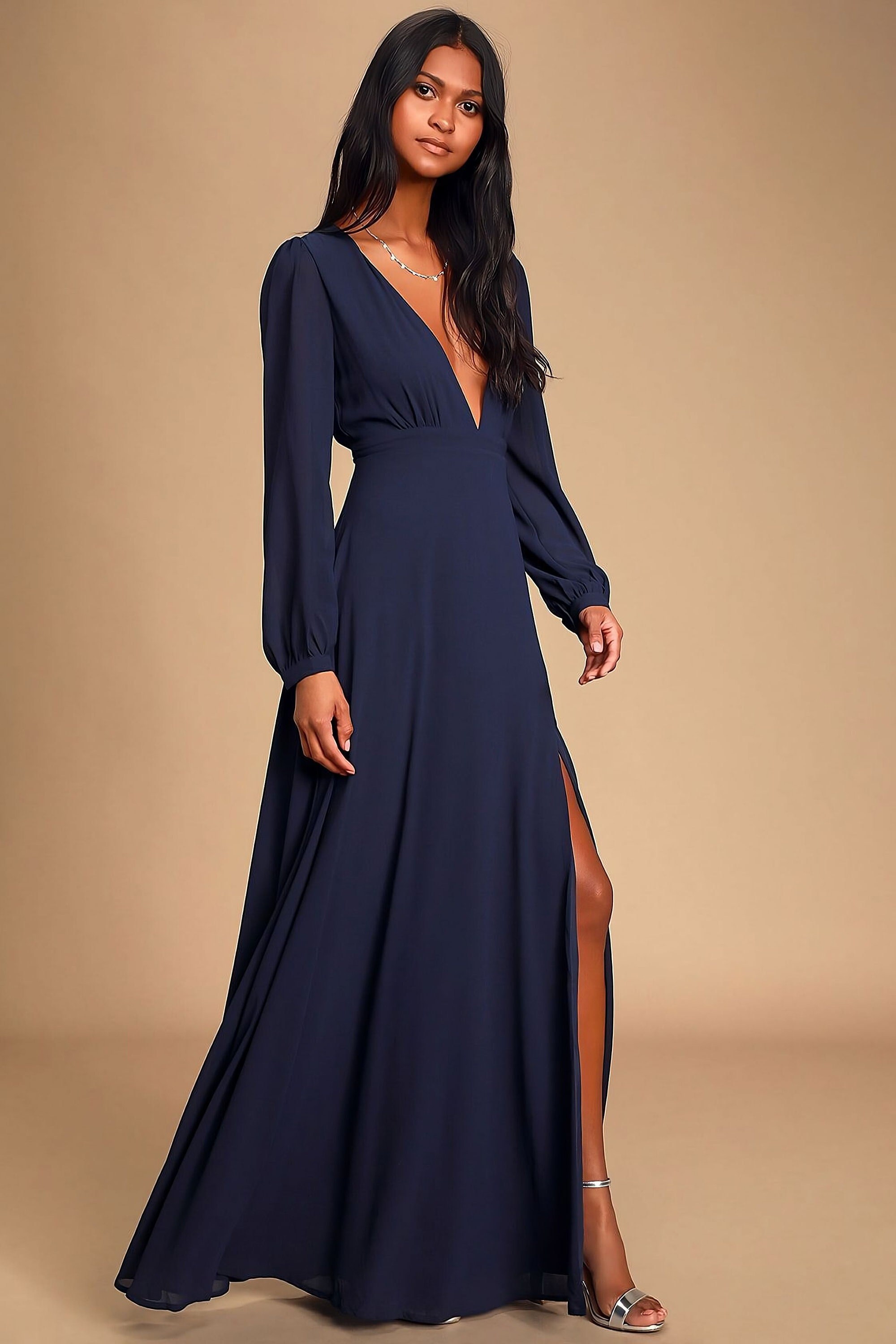 Navy Blue Maxi Dress - Etsy Singapore