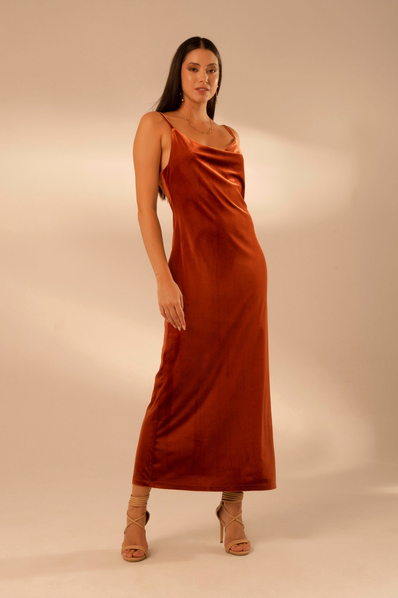 Terracotta Velvet Dress Terracotta Maxi Velvet Dress Rust Etsy