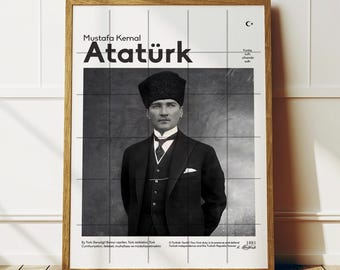 Ataturk Military Portrait Poster: Turkish Leader Photo (Digital Download)
