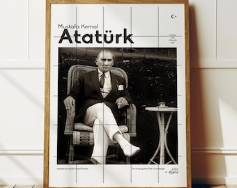 Mustafa Kemal Atatürk Poster: Turkish Leader Art Print (Digital Download)