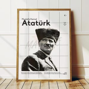 Mustafa Kemal Atatürk Modern Poster, Wall Decor, Digital Download