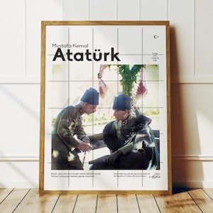 Great Turkish Leader Mustafa Kemal Atatürk&#39;s Poster or Canvas Print Downloadable High Resolution Jpeg File, Ataturk Poster for Your Office