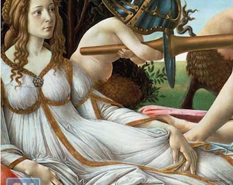 Botticelli Venus and Mars Painting Art Print, For Home and Office Decor.