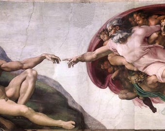 Michelangelo's Creation of Adam Print: Renaissance Art (Digital Download)
