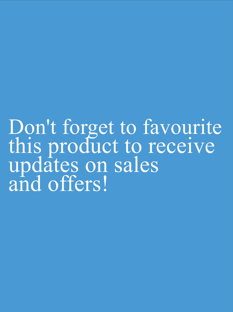 May include: Don't forget to favourite this product to receive updates on sales and offers!