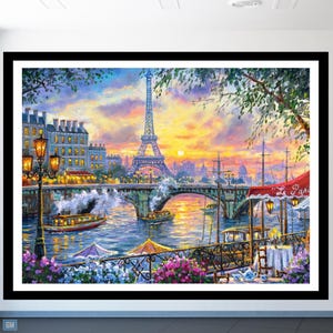 Exclusive Paris Painting Framed Poster + 3 FREE Paris Artwork Paintings Art Prints For Home and Office Decor.