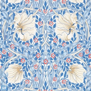 x4 stampe artistiche su tela di dipinti di Pimpernel di William Morris, per l&#39;arredamento della casa e dell&#39;ufficio.
