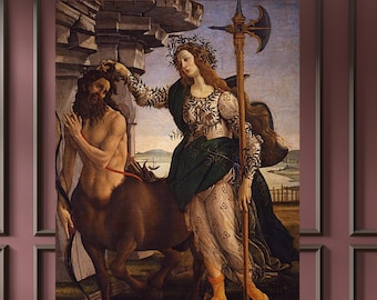 Botticelli Athena Painting Art Print, For Home and Office Decor.