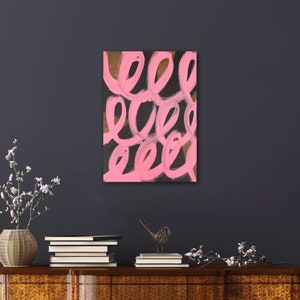 Painting Abstract Pink Acrylic Painting Modern Original 50x70xm Canvas Contemporary Art Abstract Painting Unique
