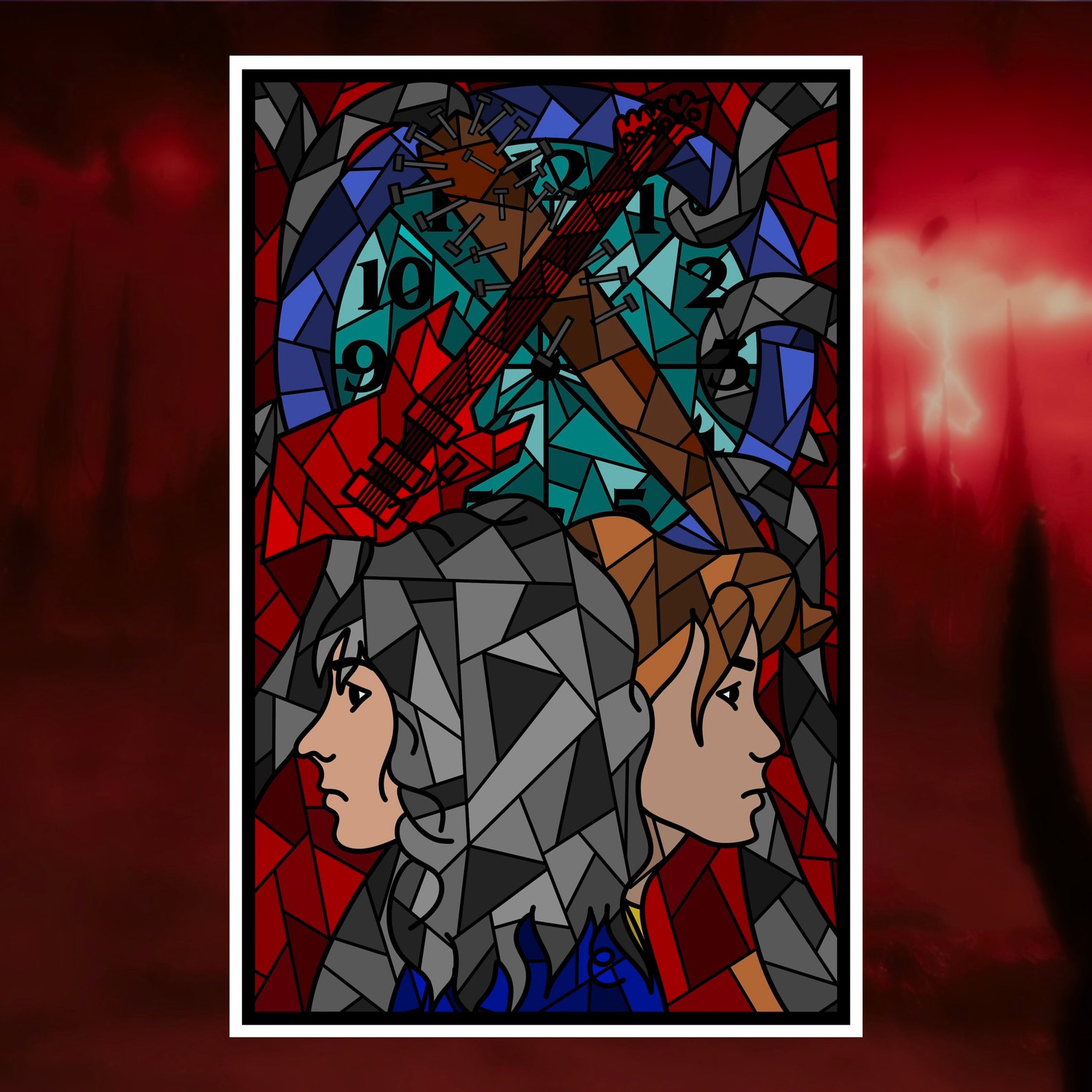 Steddie Stranger Things Stained Glass Print Etsy