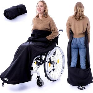 Belieff wheelchair blanket/rug – with footmuff and hand pockets – Wheelchair blanket bag – Wind-waterproof – Unisex – 100% polyester & fleece lined