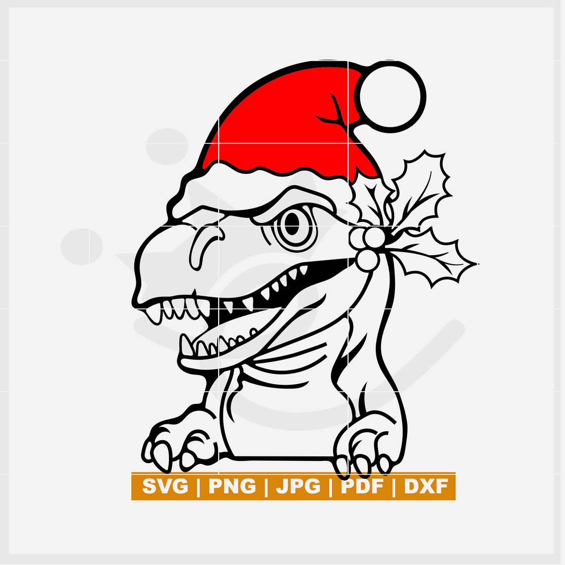 Trex SVG for Christmas Cute Dinosaur SVG Trex With Santa - Etsy
