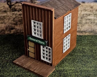 HO Scale Painted Old West General Store – Ready-to-Place Steam Era Model Railroad Building