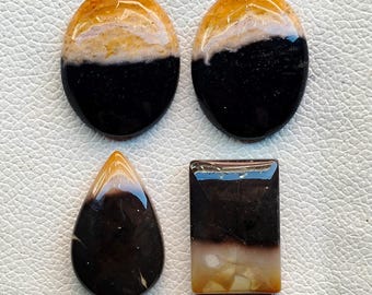 マーキスシェイプのパームルートアゲートカボション、豊富な模様、豊か