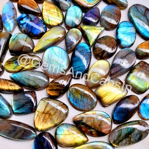 Natural LABRADORITE CABOCHON, Labradorite Gemstone, Multifire wholesale Labradorite AAA quality Mix Size Stone lot For Jewelry Making Stone