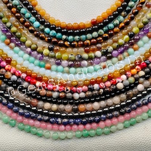 Natural Gemstone Mix Beads, Loose Crystal Mix Round Beads, 6mm Wholesale Bulk Mixed Healing Beads For DIY Jewelry Making Stone