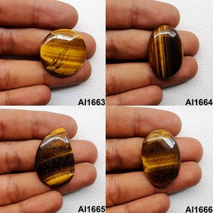 Tiger's Eye Gemstone, Tigers Eye Crystal Stone, Tigers Eye Cabochon,  Natural Tiger Eye Stone For Ring, Pendant, Jewelry Making Stone