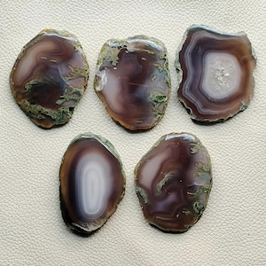 Banded Agate Slice Gemstone, Natural Agate Slice, White Agate Slice, Geode Polished Slab, Agate Slice Crystal, Wire Wrap Stone, Home Decor