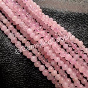 Rose Quartz Beads, Natural Rose Quartz Round Beads, 4mm- 8mm Rose Quartz Round Crystal Beads, Wholesale Bulk Beads For Jewelry Making Stone