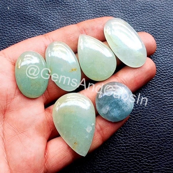 Aquamarine Cabochon, Wholesale Aquamarine Gemstone Lot, Natural Aquamarine Loose Crystal Stone For Ring, Pendant, Necklace Jewelry Stone