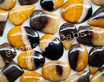 Palm Root Agate Cabochon Lot, Natural Gemstone Crystal, Jewelry Making Stone
