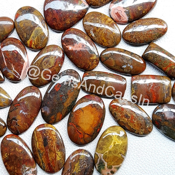 Moroccan Seam Agate Gemstone, Wholesale Moroccan Seam Agate Cabochon Lot, Moroccan Seam Agate Crystal For Ring, Pendant, Jewelry Stone