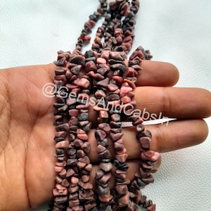 Cuentas de rodonita en chips al por mayor, cuentas de rodonita en chips, cuentas de rodonita natural sin tallar, pepitas de rodonita de 91 cm (36&quot;), cuentas de cristal para joyería
