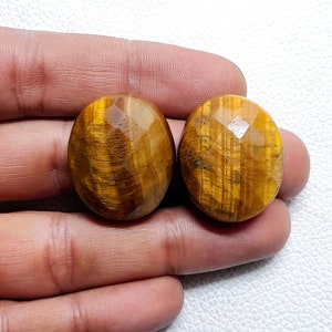 Amazing Tiger Eye Faceted Cabochon, Natural Tiger Eye Loose Stone, Tiger Eye Crystal Gemstone For Pendant, Necklace, Jewelry Stone