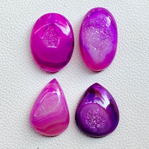 Window Agate Druzy Cabochon, Natural Agate Druzy Stone, Geode Polished Druzy, Purple Agate Druzy Gemstone for Wirewrap Jewelry Stone