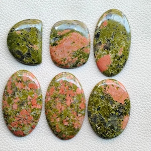 Unakite Jasper Cabochon, Unakite Jasper Gemstone, Natural Unakite Jasper Crystal Loose Stone For Ring, Pendant, Jewelry Making Stone