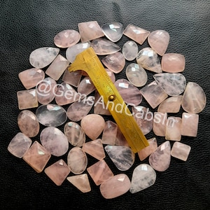 Wholesale Rose Quartz Faceted Lot, Rose Quartz Faceted Gemstone, Natural Rose Quartz Faceted Cabochon For DIY Jewelry Making Stone