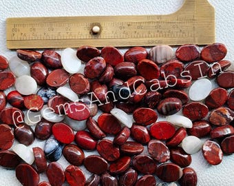 Lotto misto di cabochon ovali in pietre preziose, 10 x 14 mm, ideali per la creazione di anelli.