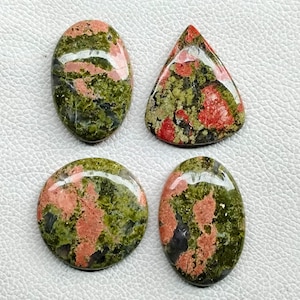 Smooth Unakite Jasper Cabochon, Unakite Jasper Gemstone, Natural Unakite Jasper Crystal Loose Stone For Ring, Pendant, Jewelry Making Stone