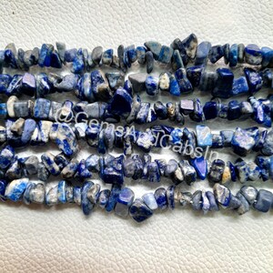 Lapis Lazuli Chip Beads, Wholesale Lapis Lazuli Chips Beads, Natural Lapis Lazuli Uncut Beads, 36" Lapis Lazuli Nuggets Beads For Jewelry