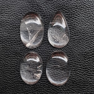 Clear Quartz Cabochon, Loose Quartz Crystal Stone, Clear Quartz Gemstone, Natural Clear Quartz For Ring, Pendant Jewelry Making Stone